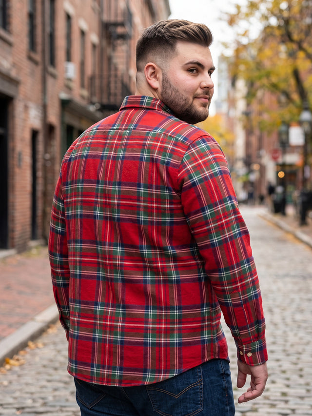 Men Plus Size Monroe Multi Check Shirts Shirts