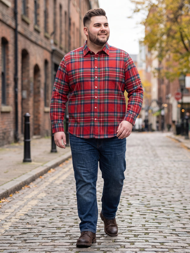 Men Plus Size Monroe Multi Check Shirts Shirts