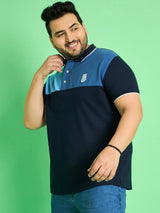 Men Plus Size Colt Colour-block Polo Tshirt - bigbanana