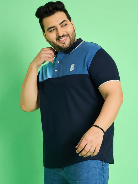 Men Plus Size Colt Colour-block Polo Tshirt - bigbanana