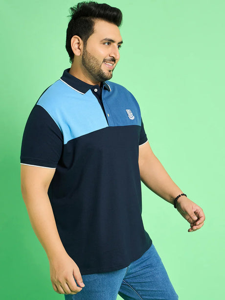 Men Plus Size Colt Colour-block Polo Tshirt - bigbanana