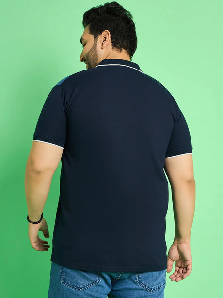 Men Plus Size Colt Colour-block Polo Tshirt - bigbanana