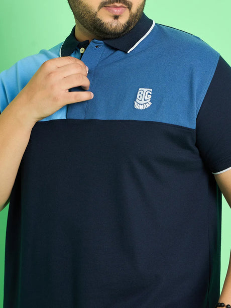 Men Plus Size Colt Colour-block Polo Tshirt - bigbanana