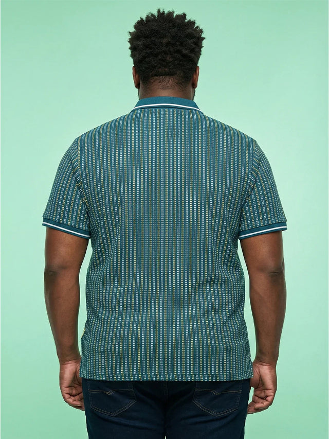 Men Plus Size Morsel-Blue Striped Polo Tshirt