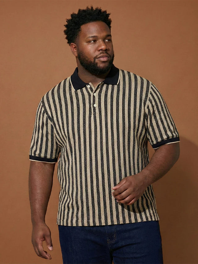 Men Plus Size Morsel-White Colorblock Polo Tshirt