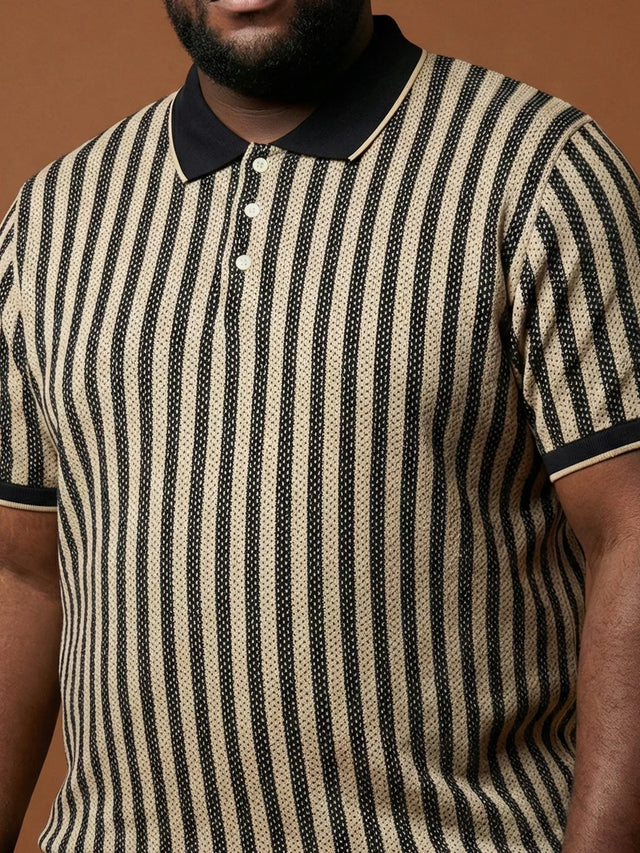 Men Plus Size Morsel-White Colorblock Polo Tshirt