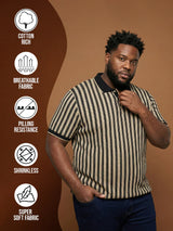 Men Plus Size Morsel-White Colorblock Polo Tshirt