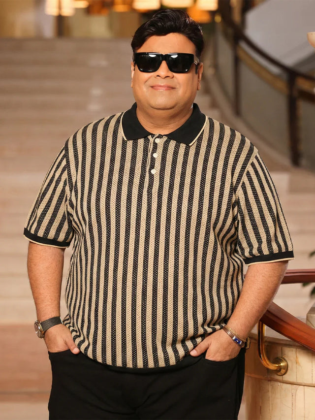 Men Plus Size Morsel-White Colorblock Polo Tshirt