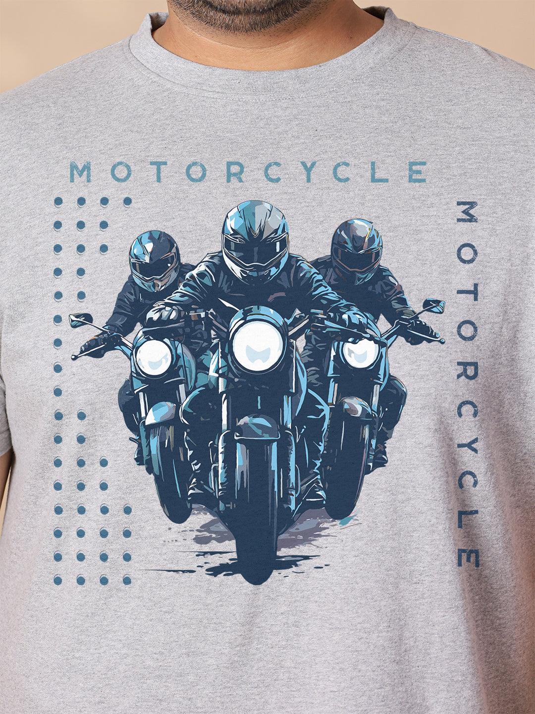 Men Plus Size Motobik-Team Printed Round Neck Tshirt - bigbanana