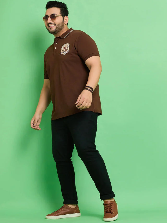 Men Plus Size Moye Printed Polo Tshirt - bigbanana