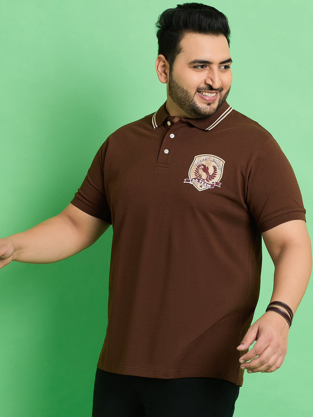 Men Plus Size Moye Printed Polo Tshirt - bigbanana