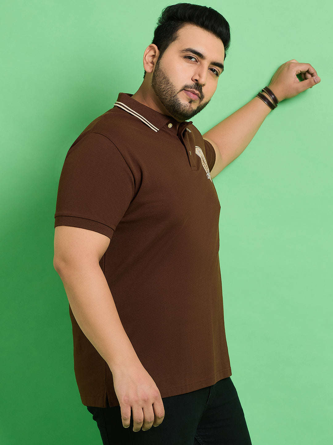 Men Plus Size Moye Printed Polo Tshirt - bigbanana