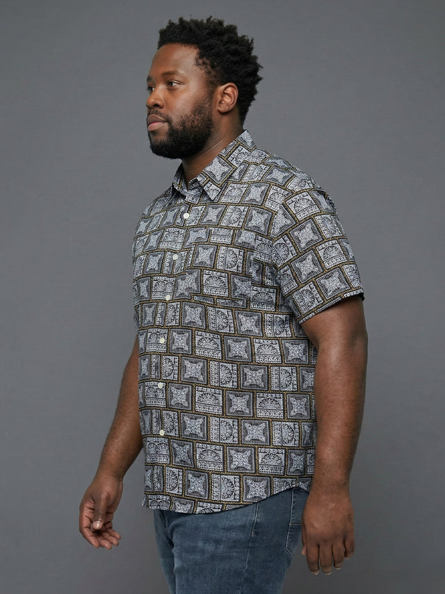 Men Plus Size Atrium Multicolor Printed Casual Shirt