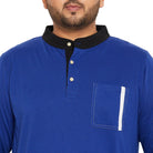 Men Plus Size Natto Solid Henley Tshirt - bigbanana