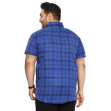 Men Plus Size Neutral Check Shirt - bigbanana