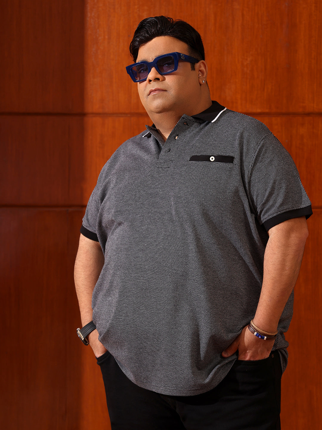Men Plus Size Paulo Jacquard Polo Tshirt