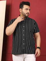 Men Plus Size Nistiq Multicolor Striped Shirt
