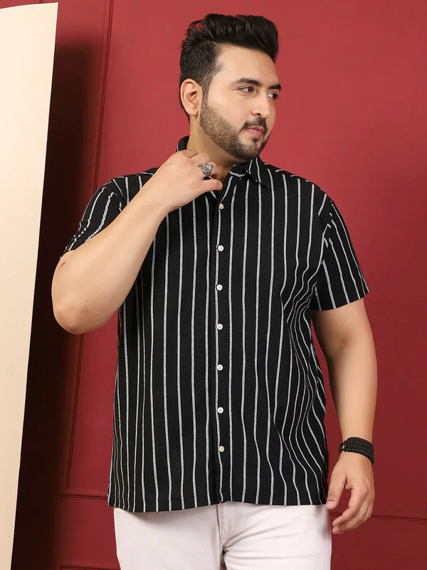 Men Plus Size Nistiq Multicolor Striped Shirt