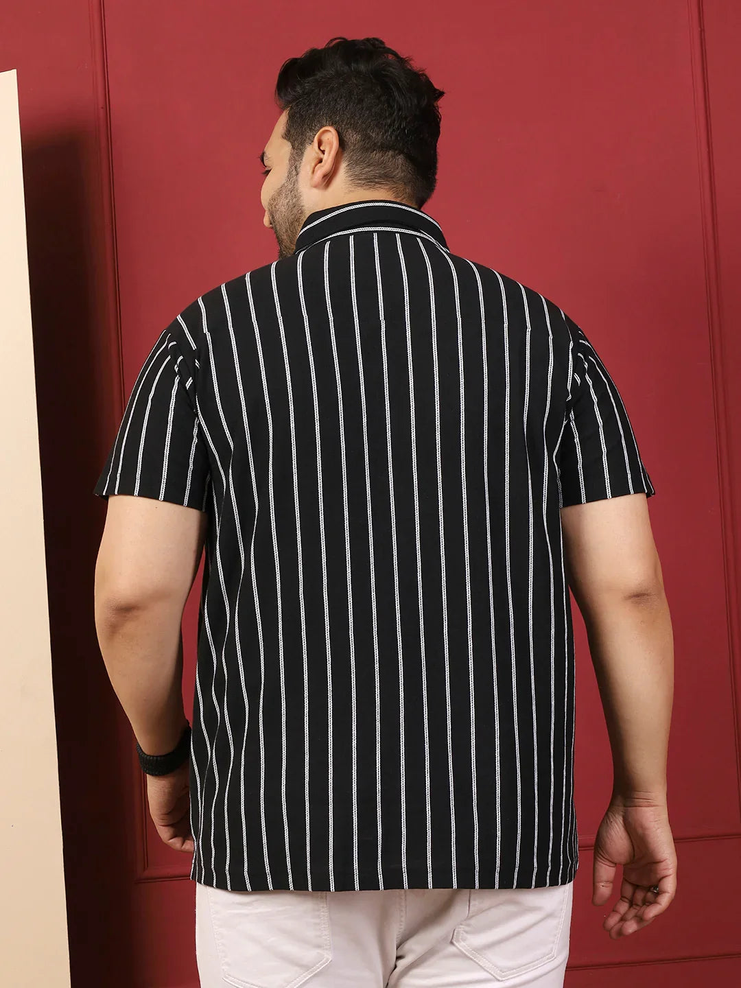 Men Plus Size Nistiq Multicolor Striped Shirt