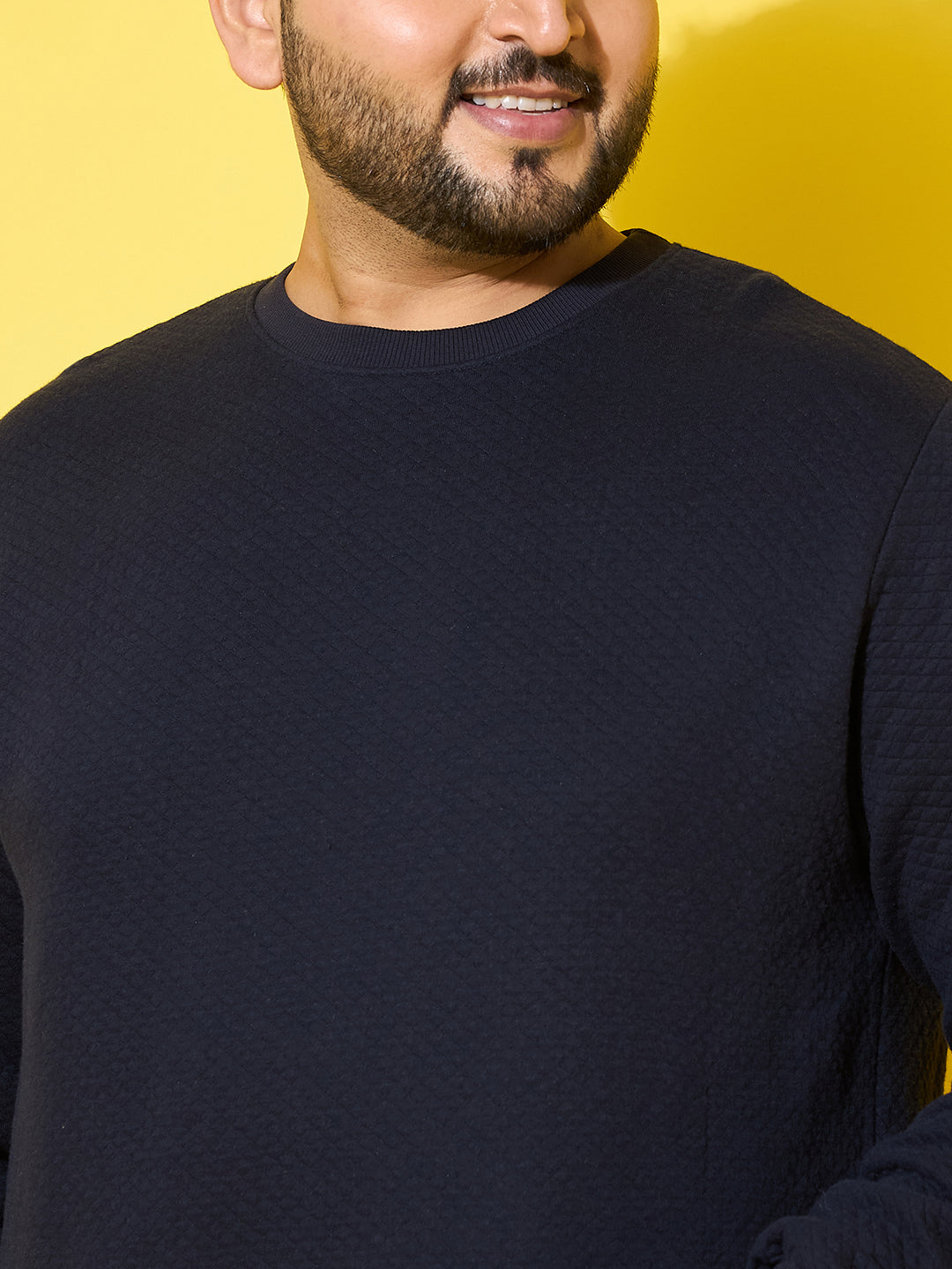 Men Plus Size Noto Navy Solid Sweatshirt