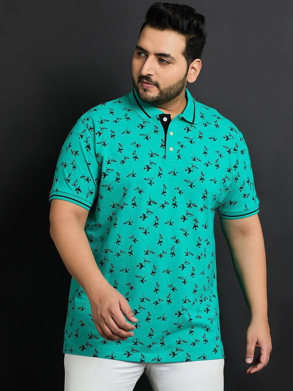 Men Plus Size Ntara Printed Polo Tshirt