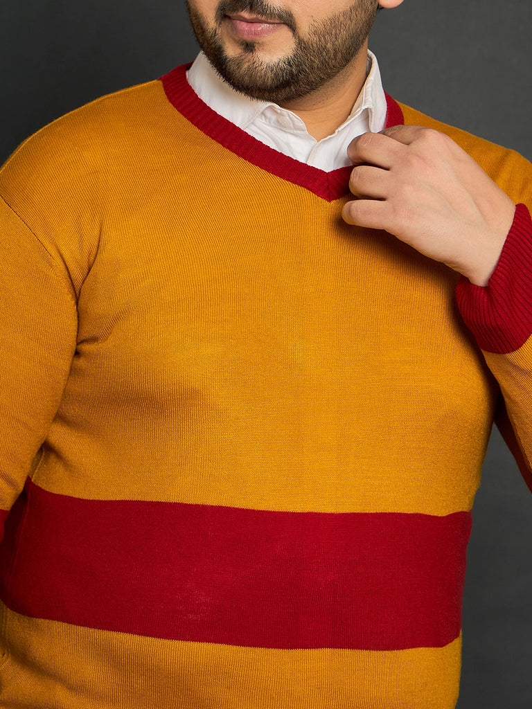 Men Plus Size Oatlands Colourblocked Sweater - bigbanana