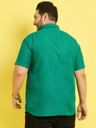 Men Plus Size Oklahoma-Green Solid Shirt - bigbanana