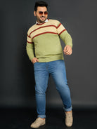 Men Plus Size Omolon Colourblocked Sweater - bigbanana