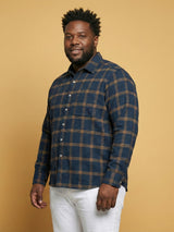 Men Plus Size Orline Multicolor Checkered Casual Shirt
