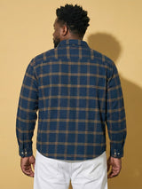 Men Plus Size Orline Multicolor Checkered Casual Shirt