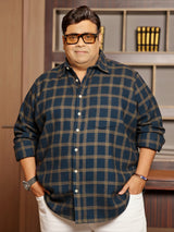 Men Plus Size Orline Multicolor Checkered Casual Shirt