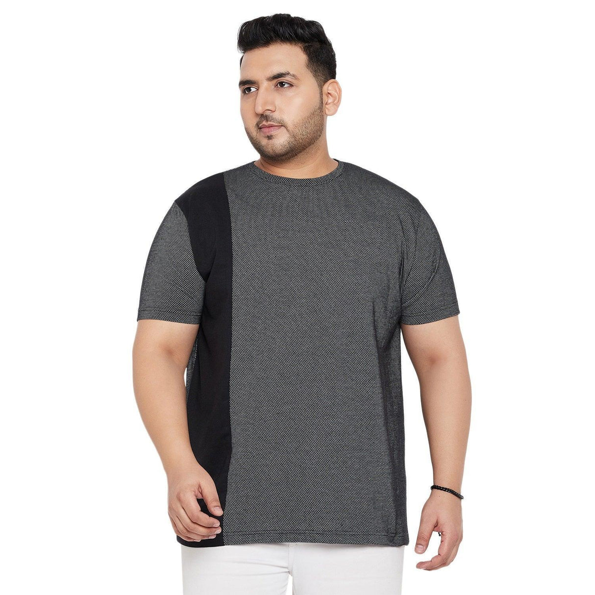 Men Plus Size Osip Textured Round Neck Tshirt - bigbanana