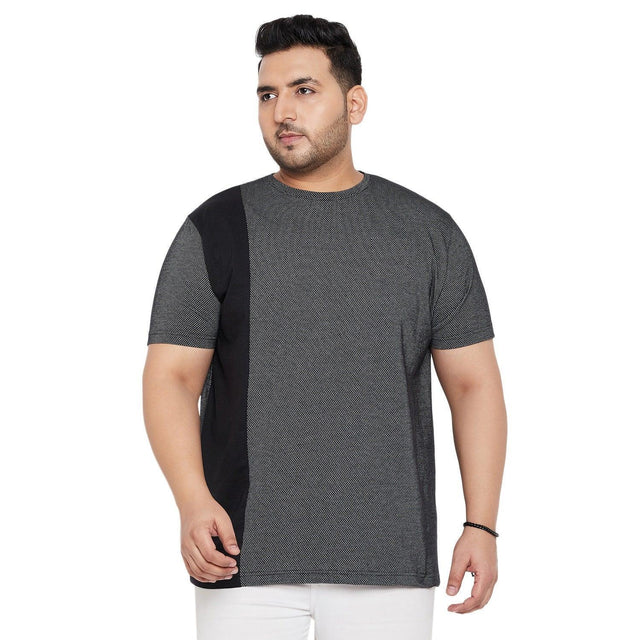 Men Plus Size Osip Textured Round Neck Tshirt - bigbanana
