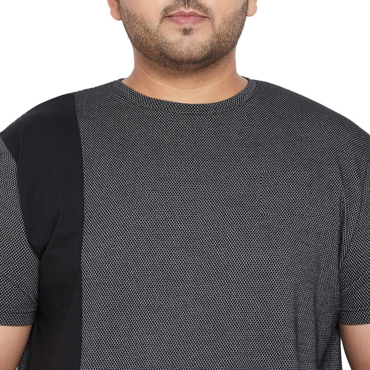 Men Plus Size Osip Textured Round Neck Tshirt - bigbanana