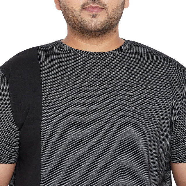 Men Plus Size Osip Textured Round Neck Tshirt - bigbanana