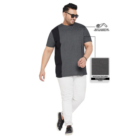 Men Plus Size Osip Textured Round Neck Tshirt - bigbanana