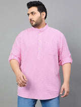 Men Plus Size Owen Striped Short Kurta