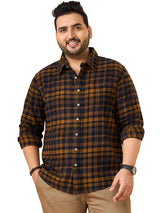 Men Plus Size Oxira Multicolor Checkered Casual Shirt