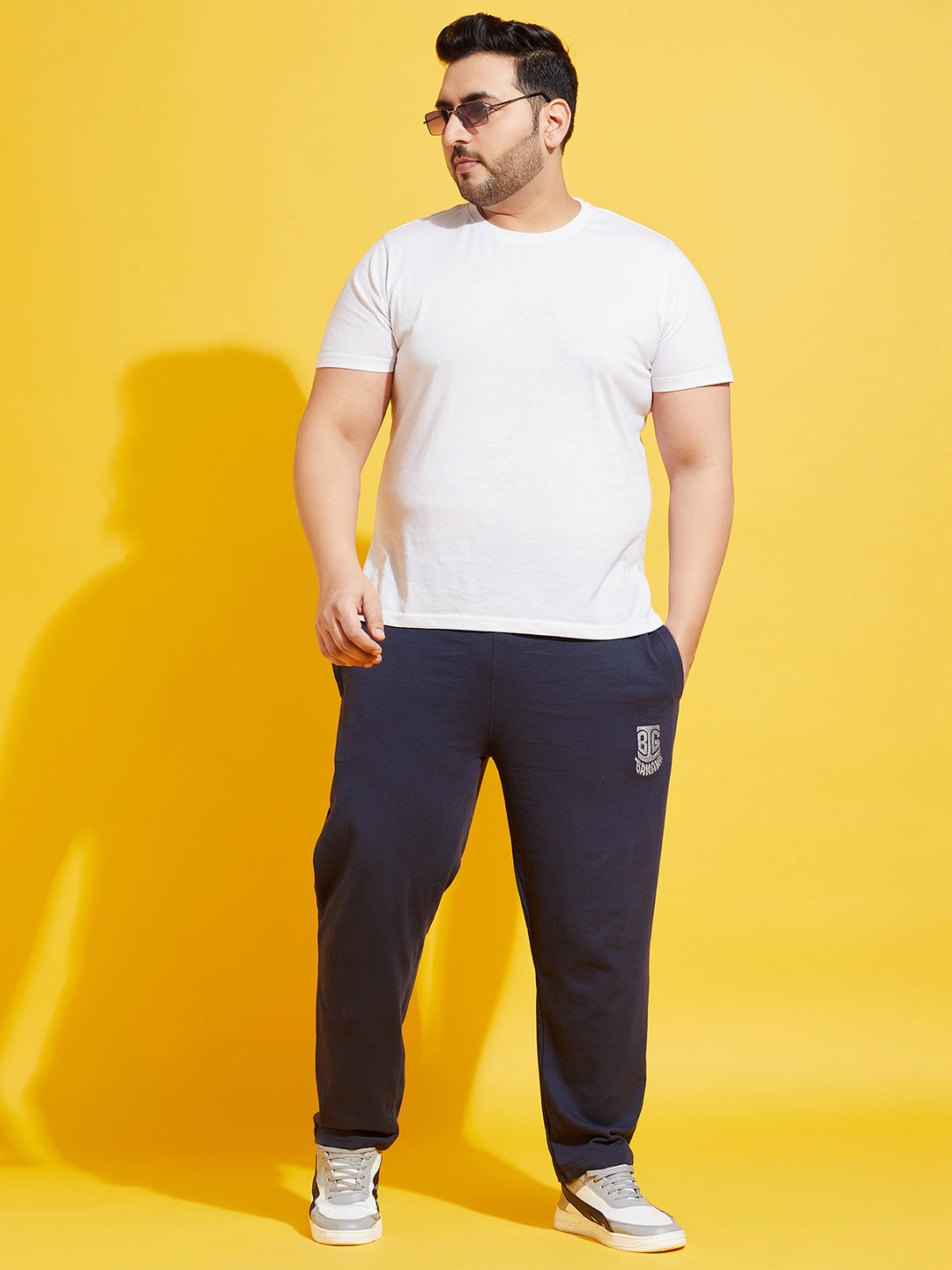 Men Plus Size Oxn-NB Solid Trackpant - bigbanana