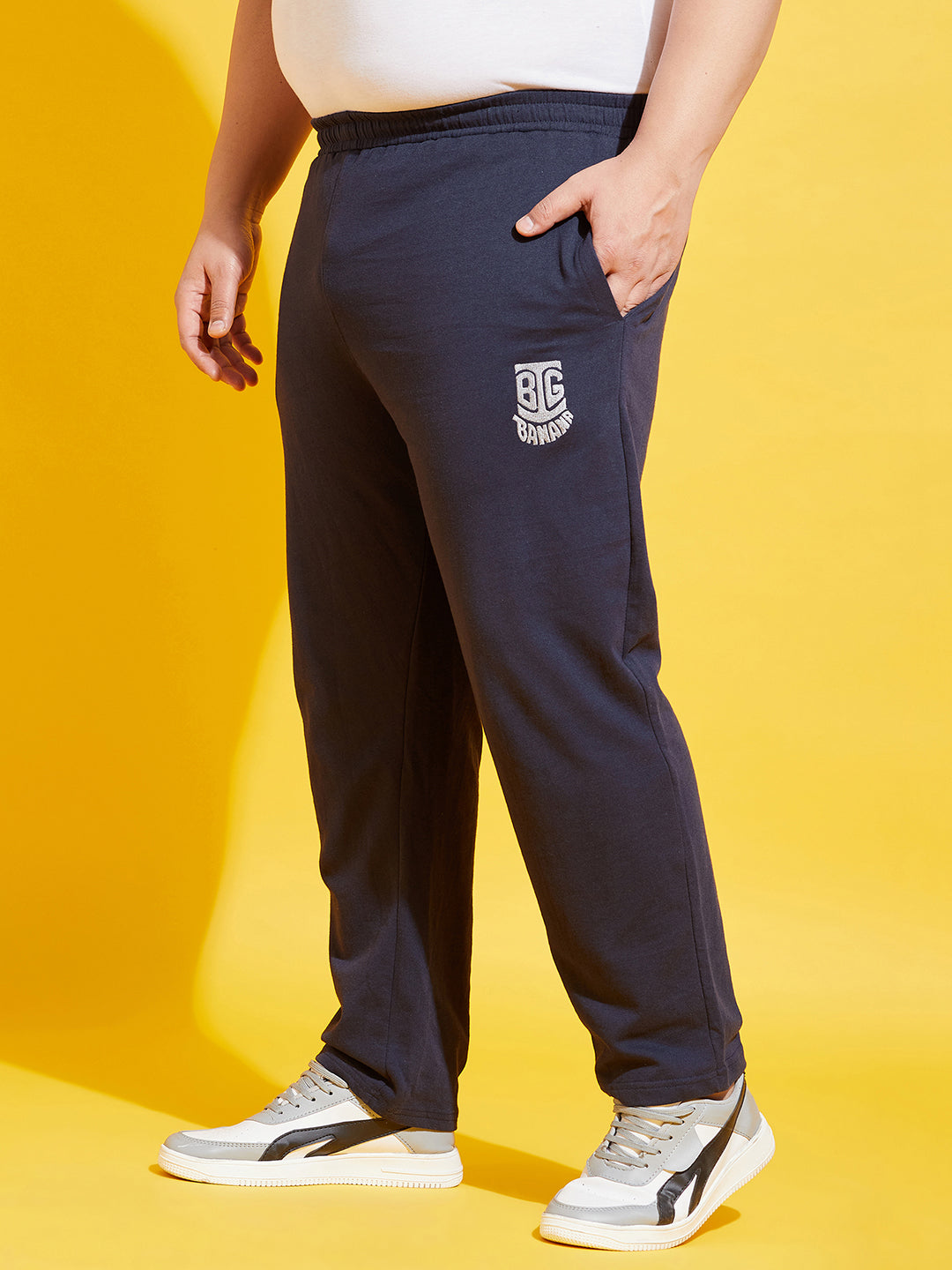 Men Plus Size Oxn-NB Solid Trackpant - bigbanana