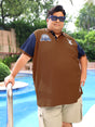 Men Plus Size Throttle Colorblock Polo Tshirt - bigbanana