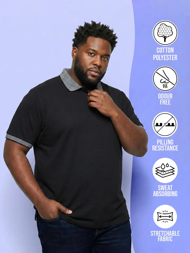 Men Plus Size Pacer Solid Polo Tshirt
