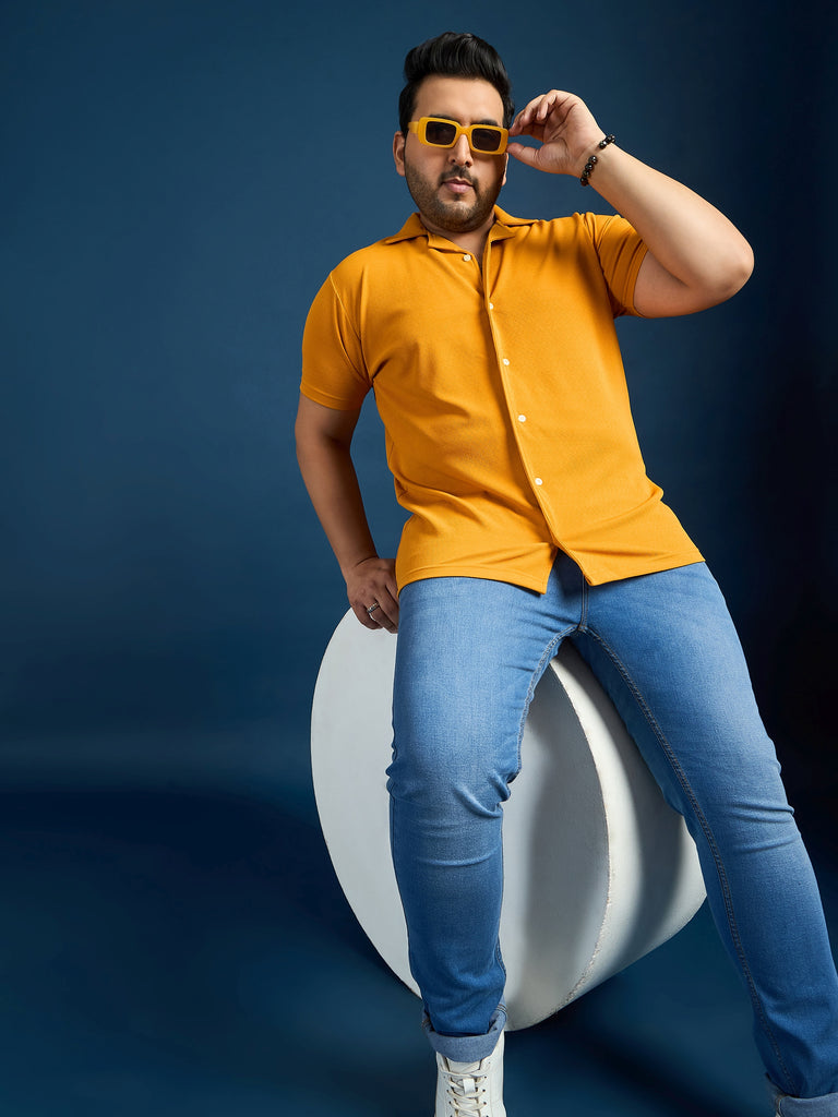 Men Plus Size Pacmo Solid Shirt - bigbanana