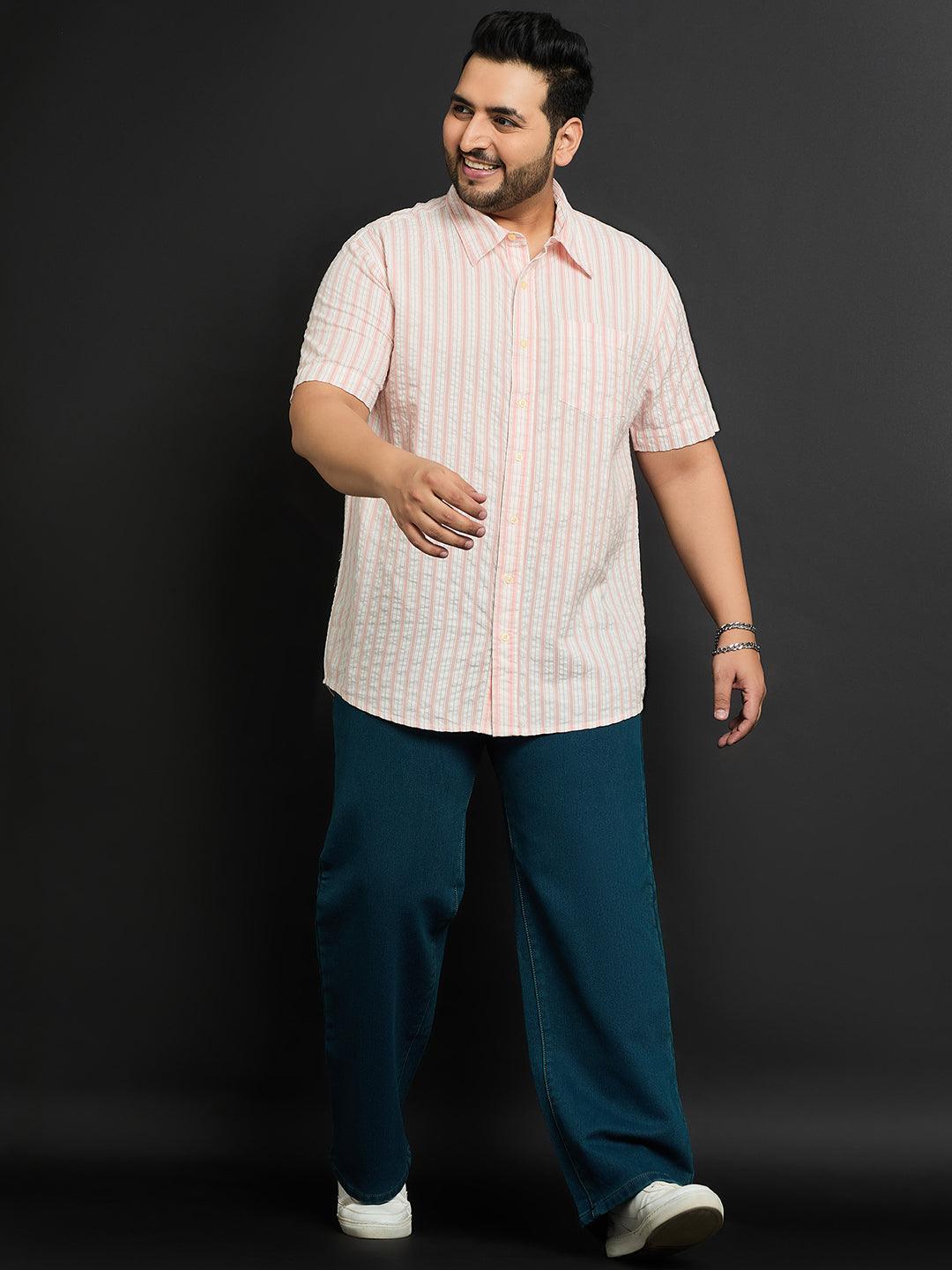 Men Plus Size Palmdale Striped Shirt - bigbanana