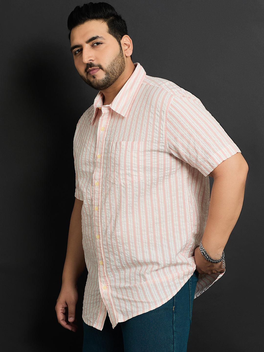 Men Plus Size Palmdale Striped Shirt - bigbanana