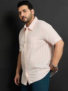 Men Plus Size Palmdale Striped Shirt - bigbanana