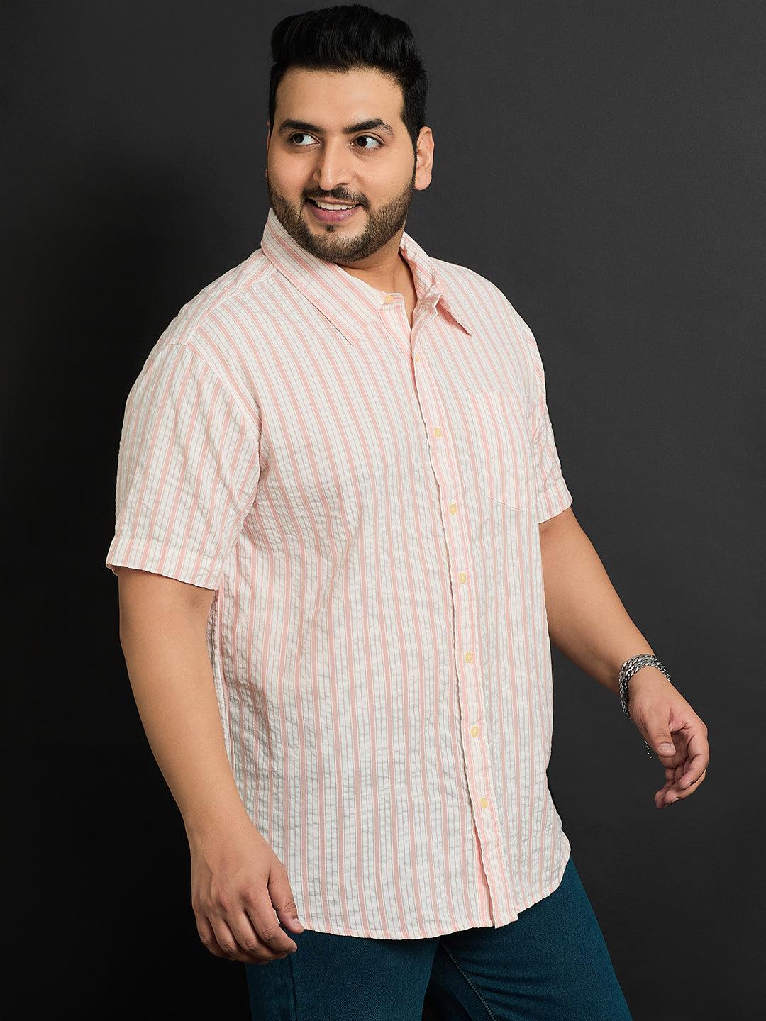 Men Plus Size Palmdale Striped Shirt - bigbanana