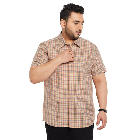 Men Plus Size Para Check Shirt - bigbanana