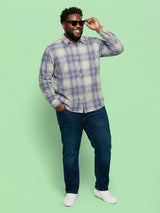 Men Plus Size Parch Multicolor Checkered Casual Shirt