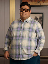 Men Plus Size Parch Multicolor Checkered Casual Shirt